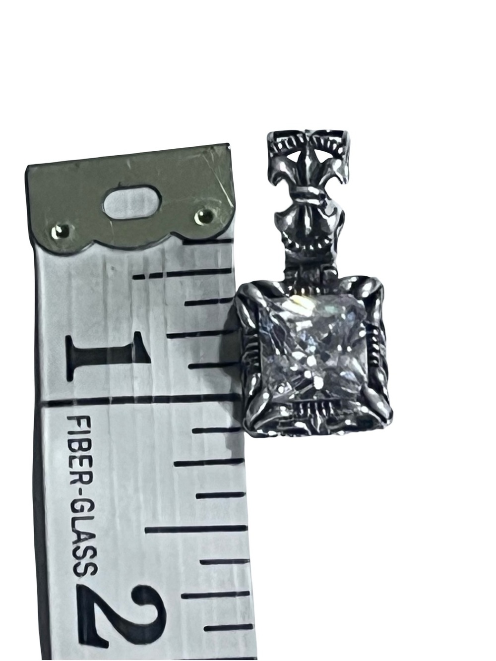 Vtg Silpada Uptown Sterling Silver Square CZ Fleur de Lis Pendant S0979 6.3g - Picture 7 of 16